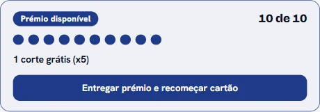 Cartão de carimbos digital com prémio na app